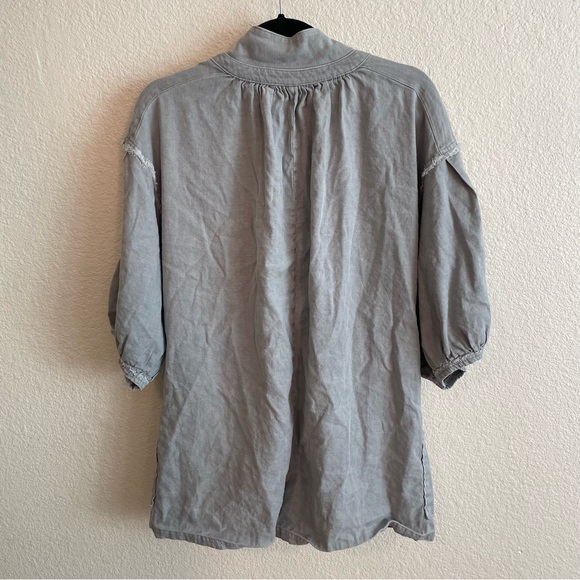 Free People Tomboy Romper Grey Linen Blend Size Small - Picture 7 of 8